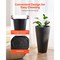 Set of 2 Tall Black Planters with Built-In Planting Box for Indoor and Outdoor Gardening